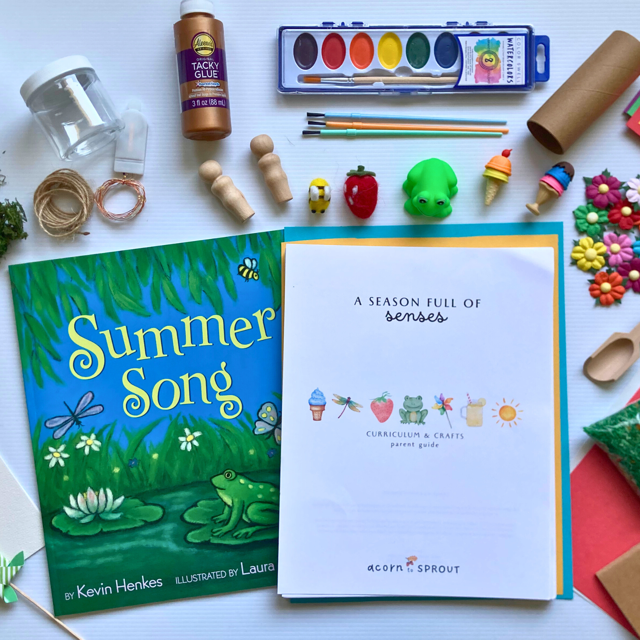 A Season Full of Senses homeschool craft kit with summer-themed activities and storybook