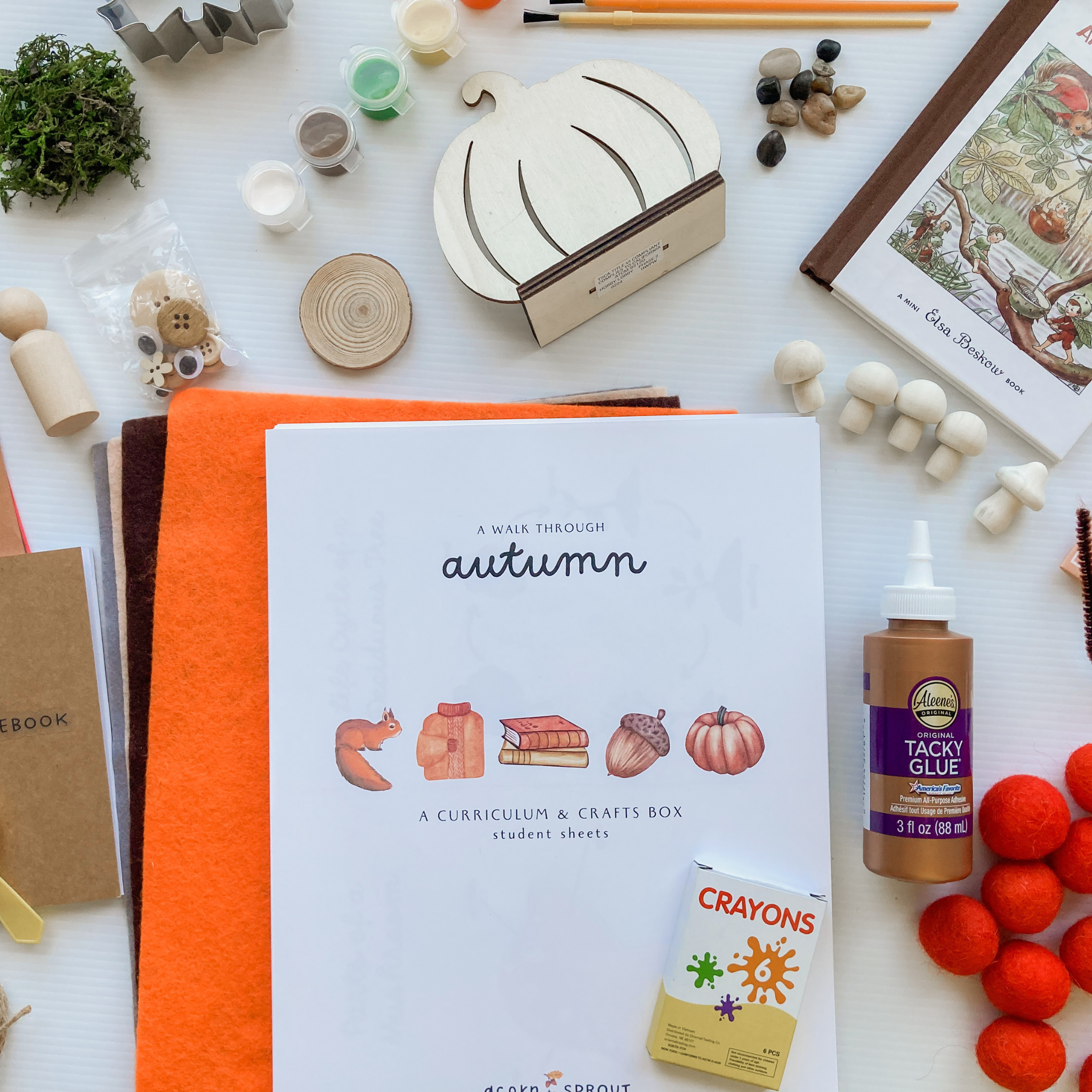 Waldorf-inspired autumn craft kit for homeschool and preschool learning at home